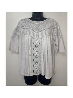 Women's Sundance Embroidered Top Size M Grey